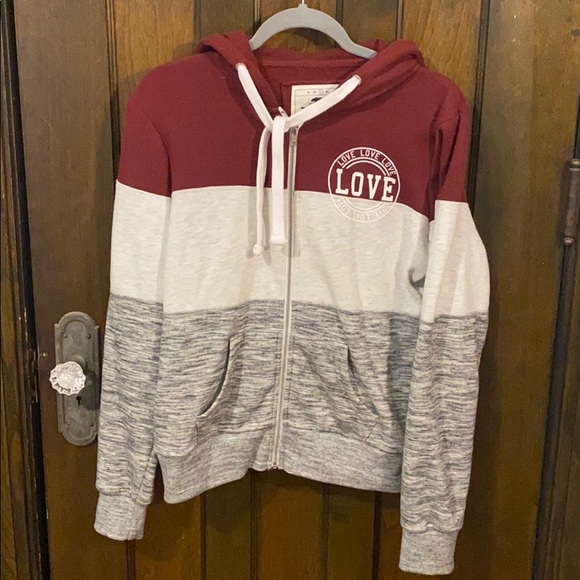 Reflex Sweaters - Reflex Stripped Love Sweatshirt Women’s Large